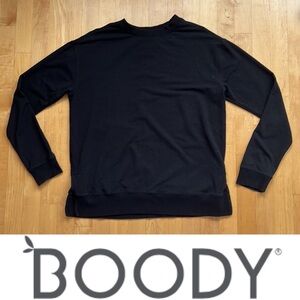 🖤Black Long Sleeve Crewneck Loungewear Shirt | BOODY | Soft Bamboo Viscose | S